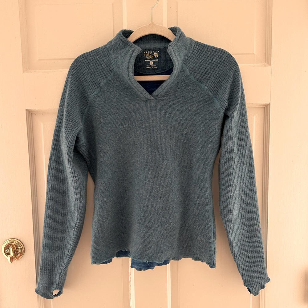 Mountain Hardwear Blue Wool Mid-Layer - image 1